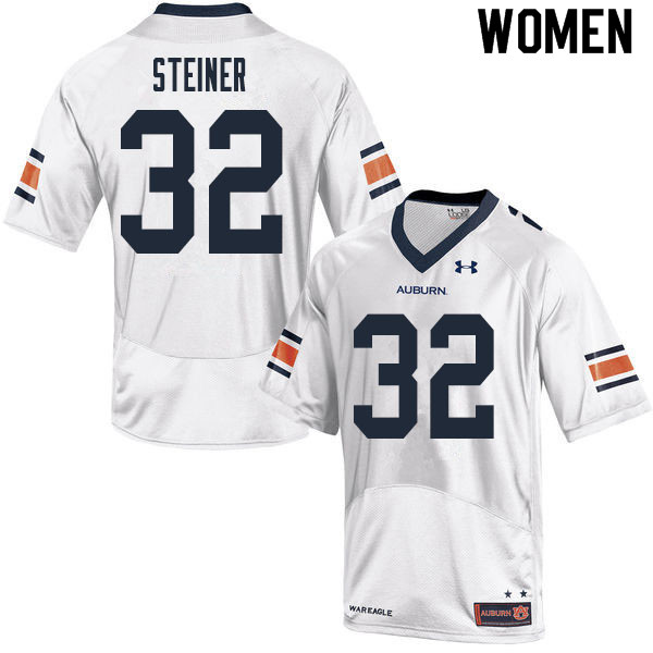 Women #32 Wesley Steiner Auburn Tigers College Football Jerseys Sale-White